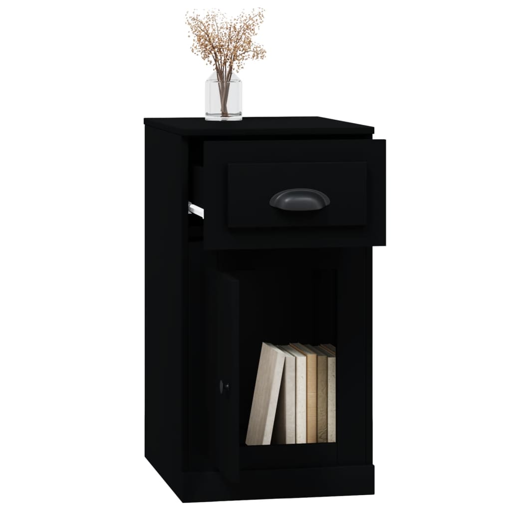 Beistellschrank mit Schublade Schwarz 40x50x75 cm Holzwerkstoff