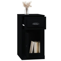 Thumbnail for Beistellschrank mit Schublade Schwarz 40x50x75 cm Holzwerkstoff