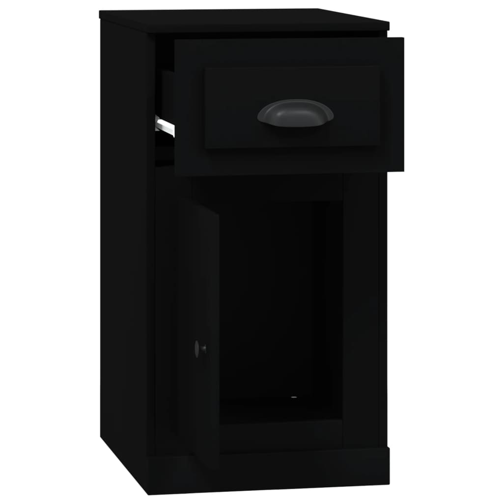 Beistellschrank mit Schublade Schwarz 40x50x75 cm Holzwerkstoff
