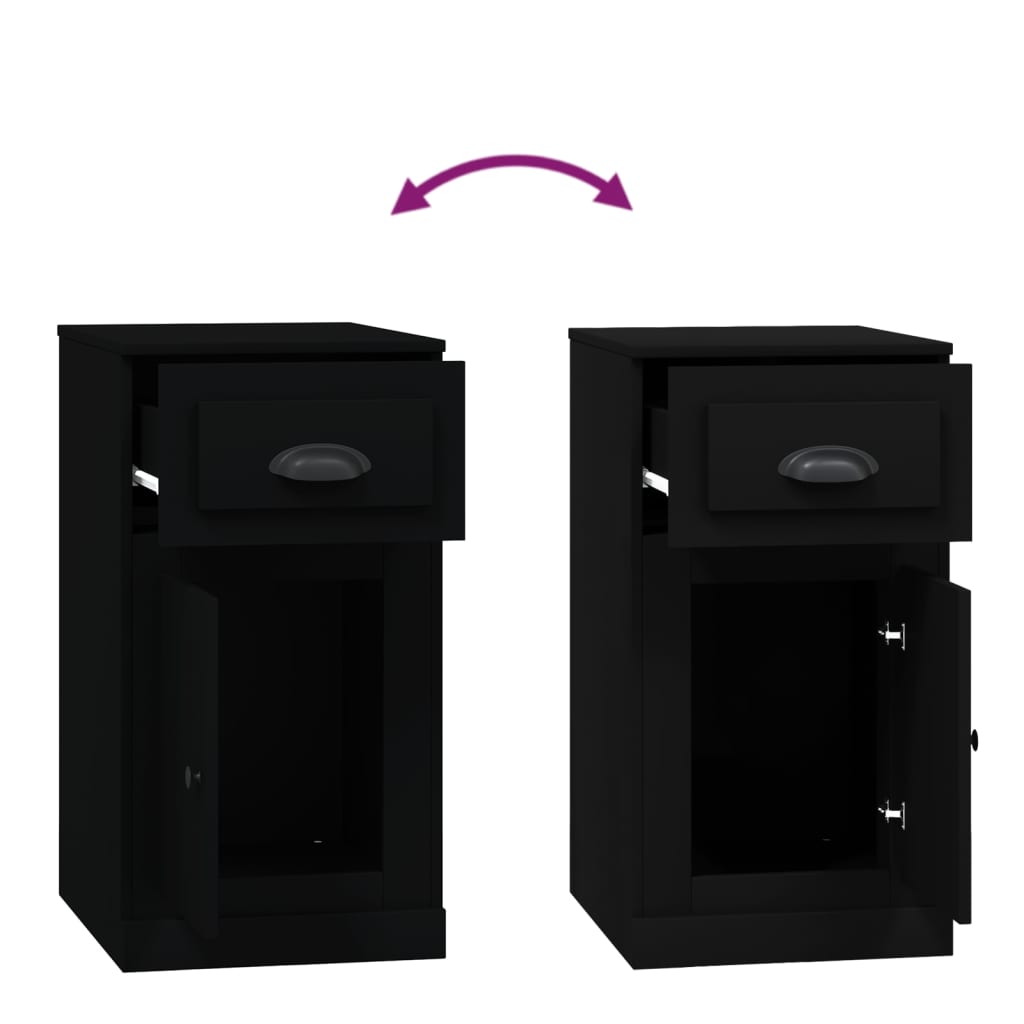 Beistellschrank mit Schublade Schwarz 40x50x75 cm Holzwerkstoff