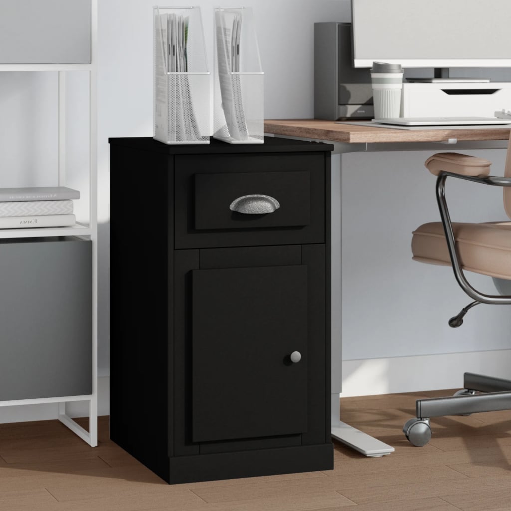 Beistellschrank mit Schublade Schwarz 40x50x75 cm Holzwerkstoff