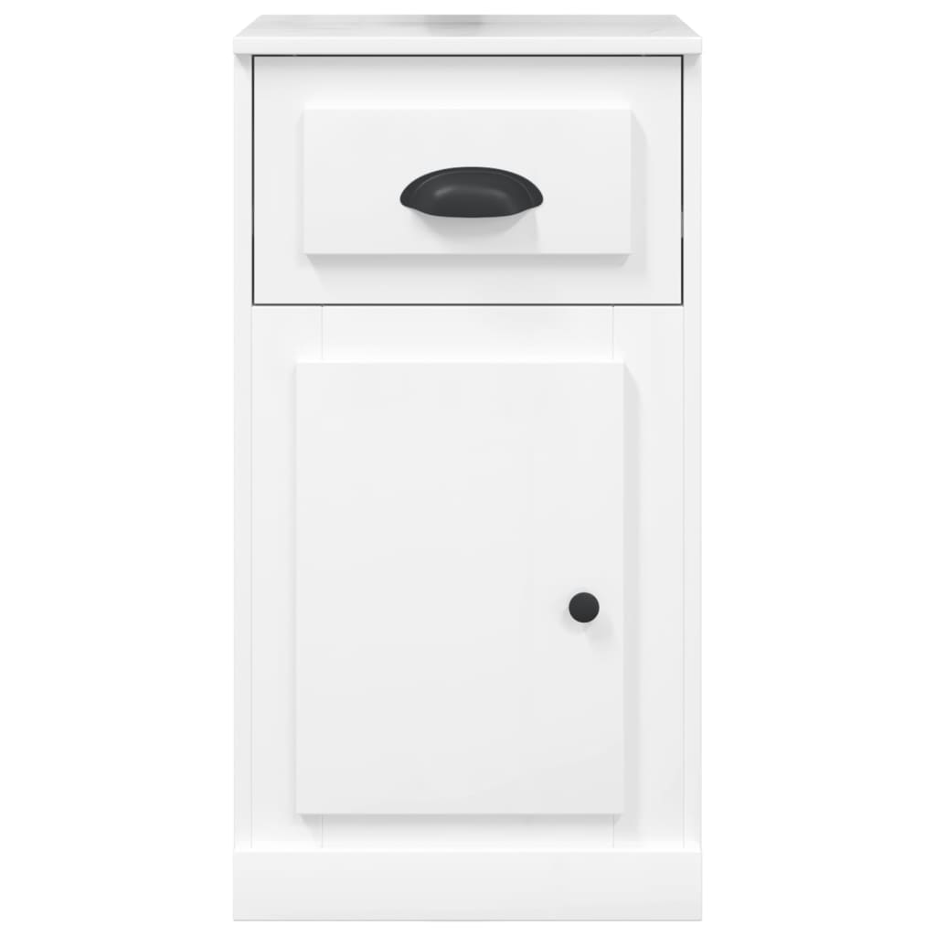 Beistellschrank mit Schublade Hochglanz-Weiß 40x50x75 cm