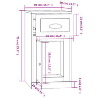 Thumbnail for Beistellschrank mit Schublade Betongrau 40x50x75 cm