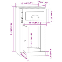 Thumbnail for Beistellschrank mit Schublade Grau Sonoma 40x50x75 cm