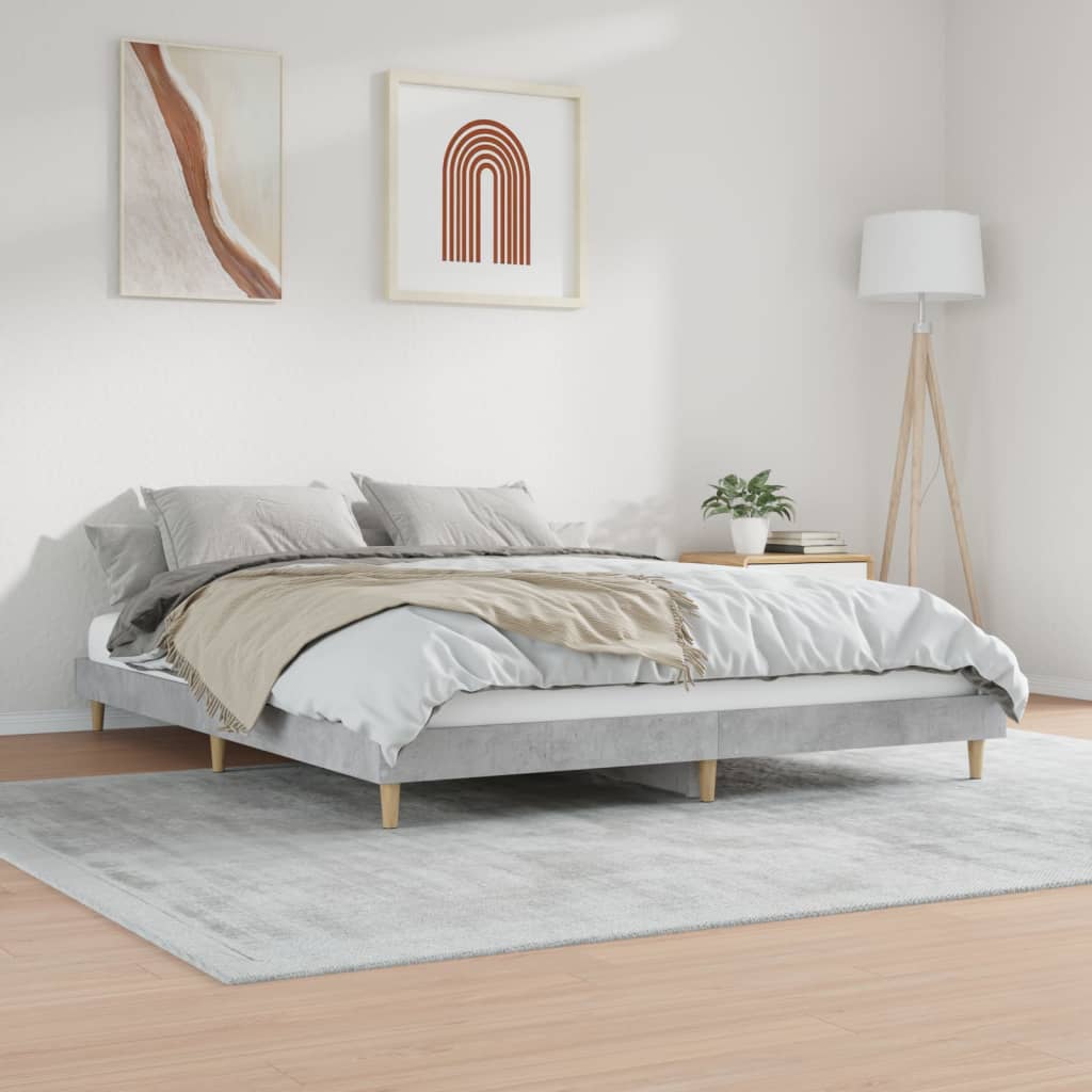 Bettgestell Betongrau 180x200 cm Holzwerkstoff