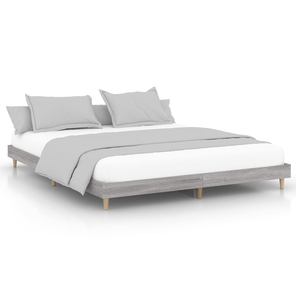 Bettgestell Grau Sonoma 160x200 cm Holzwerkstoff