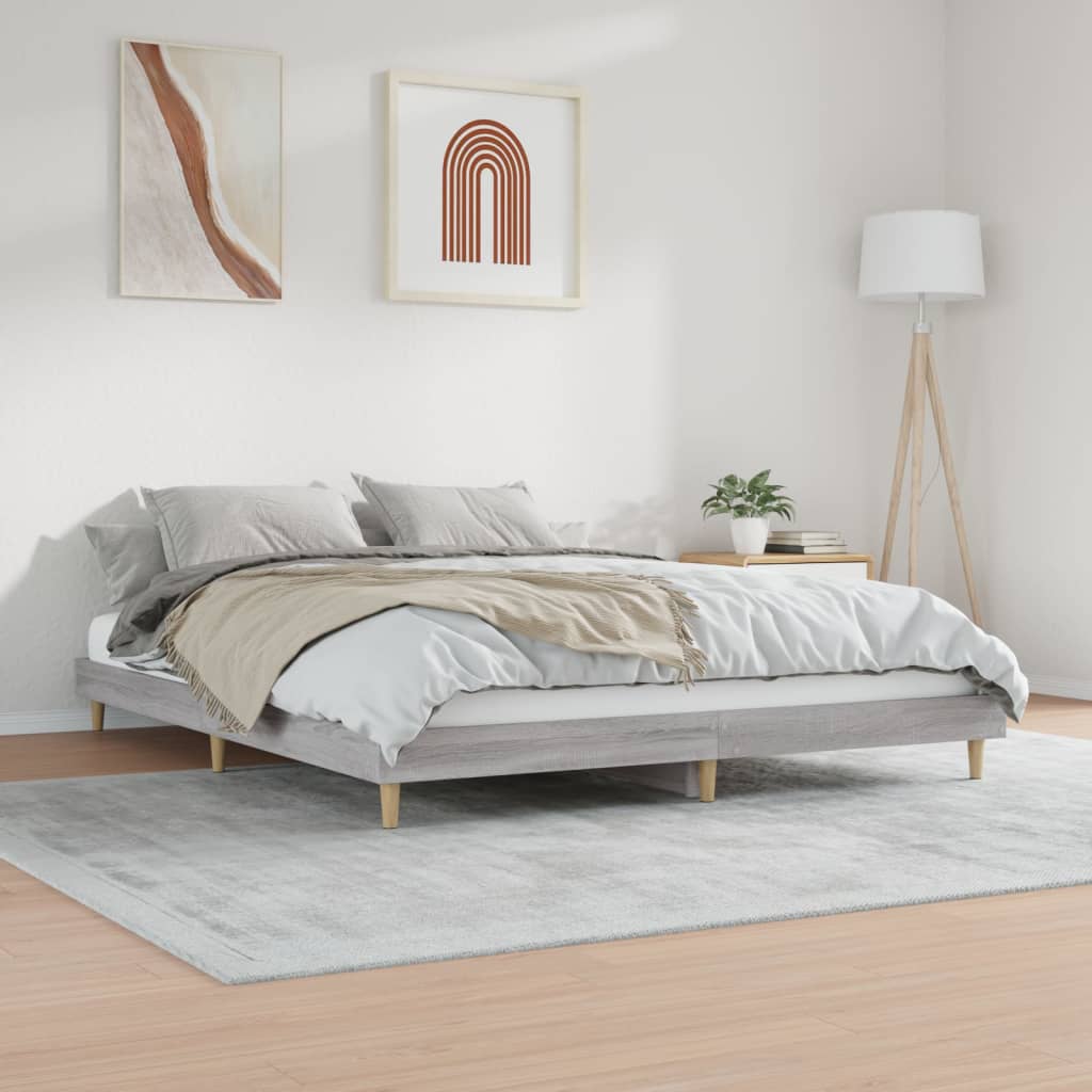 Bettgestell Grau Sonoma 160x200 cm Holzwerkstoff