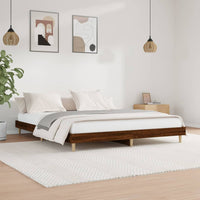 Thumbnail for Bettgestell Braun Eichen-Optik 120x200 cm Holzwerkstoff