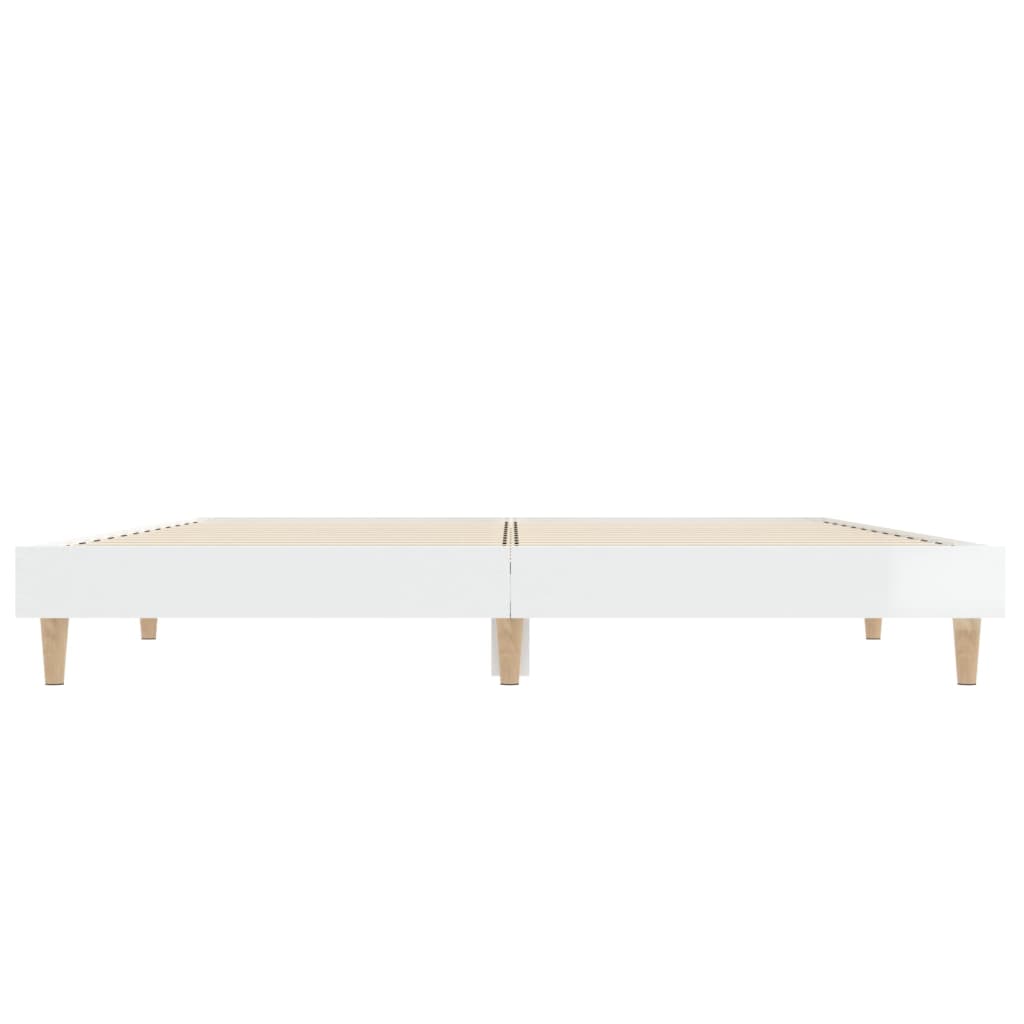 Bettgestell Hochglanz-Weiß 140x190 cm Holzwerkstoff