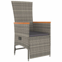 Thumbnail for 7-tlg. Garten-Essgruppe mit Kissen Grau Poly Rattan