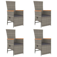 Thumbnail for 5-tlg. Garten-Essgruppe mit Kissen Grau Poly Rattan