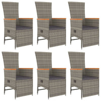 Thumbnail for 7-tlg. Garten-Essgruppe mit Kissen Grau Poly Rattan