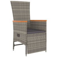 Thumbnail for 7-tlg. Garten-Essgruppe mit Kissen Grau Poly Rattan