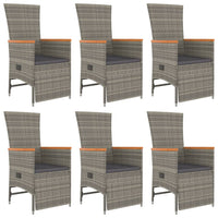 Thumbnail for 7-tlg. Garten-Essgruppe mit Kissen Grau Poly Rattan