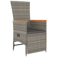 Thumbnail for 7-tlg. Garten-Essgruppe mit Kissen Grau Poly Rattan