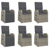 Thumbnail for 7-tlg. Garten-Essgruppe mit Kissen Grau Poly Rattan