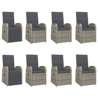 Thumbnail for 9-tlg. Garten-Essgruppe mit Kissen Grau Poly Rattan