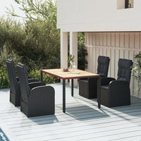 Thumbnail for 5-tlg. Garten-Essgruppe mit Kissen Schwarz Poly Rattan