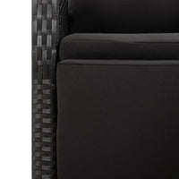 Thumbnail for 9-tlg. Garten-Essgruppe Schwarz Poly Rattan & Massivholz Akazie