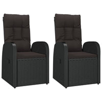 Thumbnail for 3-tlg. Garten-Lounge-Set Schwarz Poly Rattan Massivholz Akazie