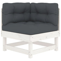 Thumbnail for Ecksofa mit Kissen Weiß Massivholz Kiefer