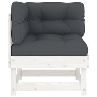 Thumbnail for Ecksofa mit Kissen Weiß Massivholz Kiefer