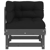 Thumbnail for Ecksofa mit Kissen Grau Massivholz Kiefer