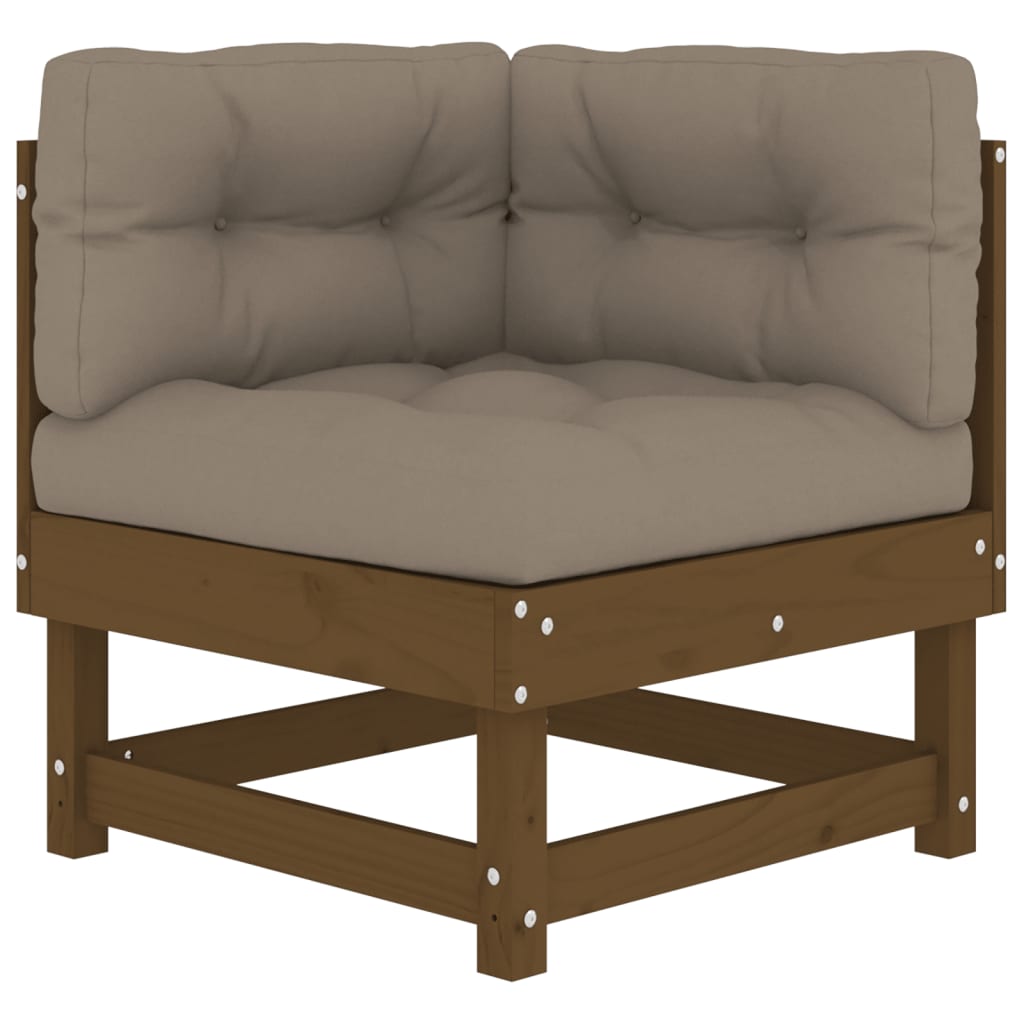 Ecksofa mit Kissen Honigbraun Massivholz Kiefer