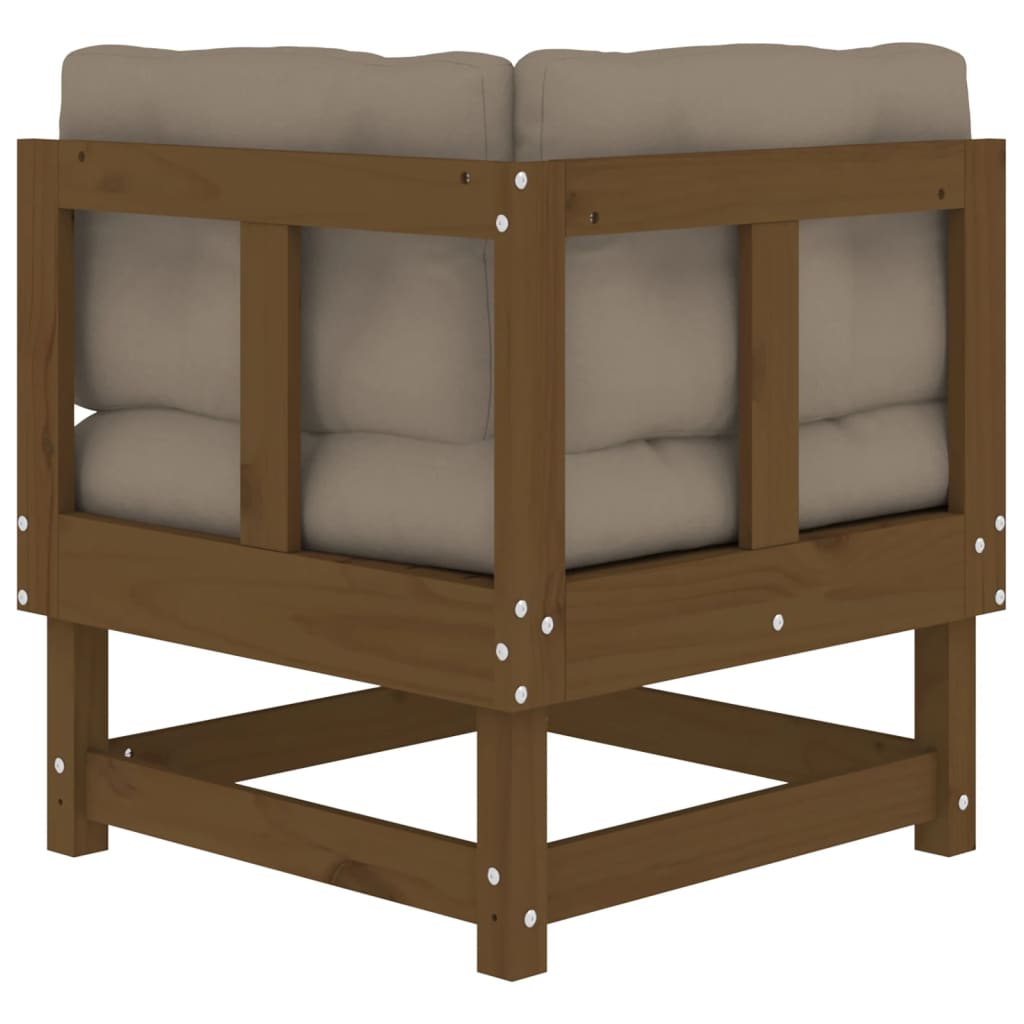Ecksofa mit Kissen Honigbraun Massivholz Kiefer
