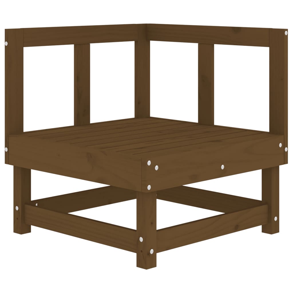 Ecksofa mit Kissen Honigbraun Massivholz Kiefer