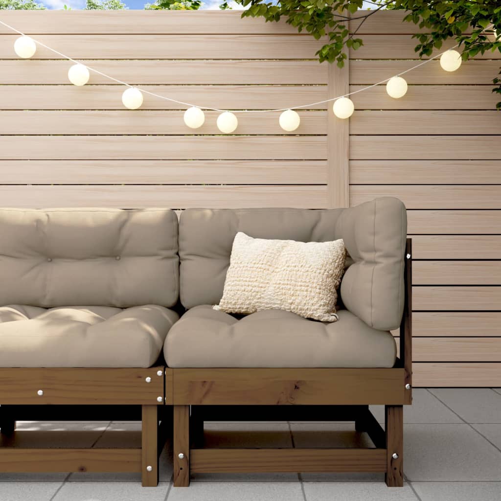 Ecksofa mit Kissen Honigbraun Massivholz Kiefer