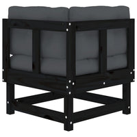 Thumbnail for Ecksofa mit Kissen Schwarz Massivholz Kiefer