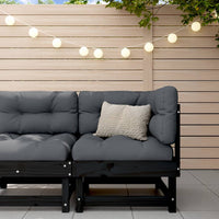 Thumbnail for Ecksofa mit Kissen Schwarz Massivholz Kiefer