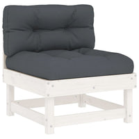Thumbnail for Mittelsofa mit Kissen Weiß Massivholz Kiefer