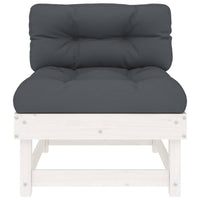 Thumbnail for Mittelsofa mit Kissen Weiß Massivholz Kiefer