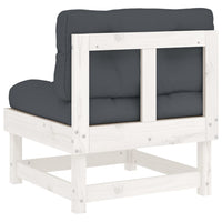 Thumbnail for Mittelsofa mit Kissen Weiß Massivholz Kiefer