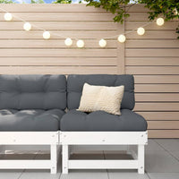 Thumbnail for Mittelsofa mit Kissen Weiß Massivholz Kiefer