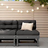 Thumbnail for Mittelsofa mit Kissen Grau Massivholz Kiefer