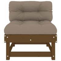 Thumbnail for Mittelsofa mit Kissen Honigbraun Massivholz Kiefer