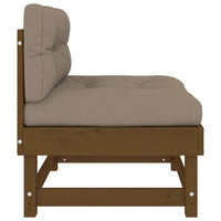 Thumbnail for Mittelsofa mit Kissen Honigbraun Massivholz Kiefer