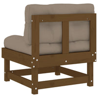Thumbnail for Mittelsofa mit Kissen Honigbraun Massivholz Kiefer
