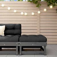 Thumbnail for Gartenhocker mit Kissen Grau Massivholz Kiefer