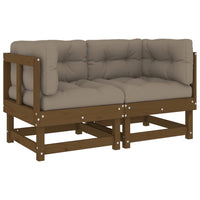 Thumbnail for Ecksofas mit Kissen 2 Stk. Honigbraun Massivholz Kiefer