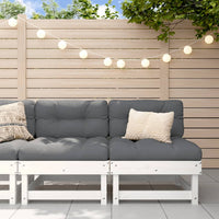 Thumbnail for Mittelsofas mit Kissen 2 Stk. Weiß Massivholz Kiefer