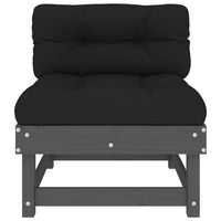 Thumbnail for Mittelsofas mit Kissen 2 Stk. Grau Massivholz Kiefer