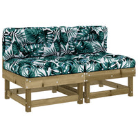 Thumbnail for Mittelsofas mit Kissen 2 Stk. Kiefernholz Imprägniert