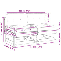 Thumbnail for Mittelsofas mit Kissen 2 Stk. Kiefernholz Imprägniert