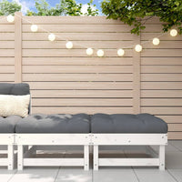 Thumbnail for Gartenhocker mit Kissen 2 Stk. Weiß Massivholz Kiefer