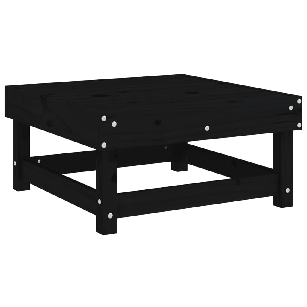 Gartenhocker mit Kissen 2 Stk. Schwarz Massivholz Kiefer
