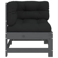 Thumbnail for Ecksofa mit Kissen Grau Massivholz Kiefer